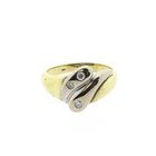 Image 3 of Two-tone gold solitaire ring with 0.105 ct diamond.