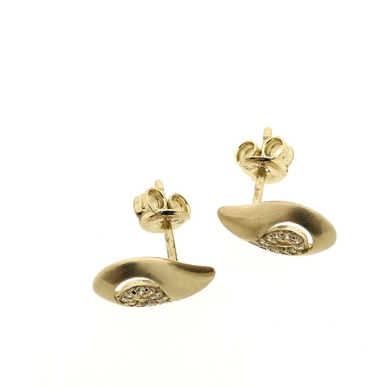 Image 5 of Gold stud earrings with zirconia