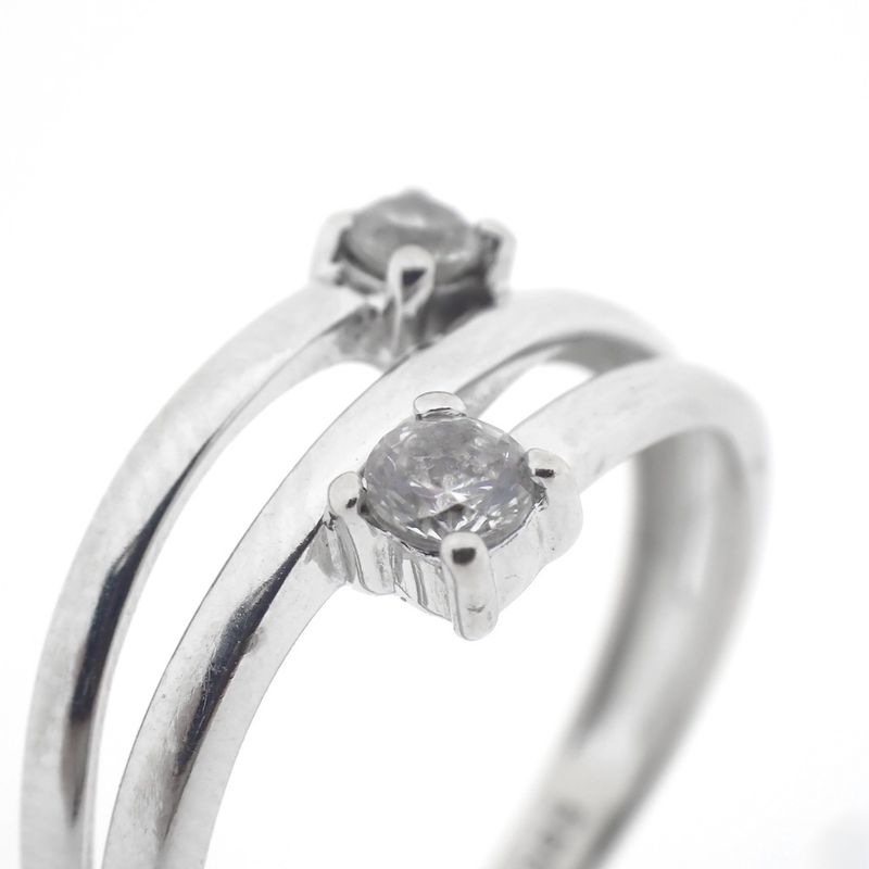 Image 3 of White gold ring with zirconia stones