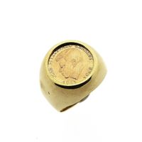 Gold pinky ring with coin | John F. Kennedy