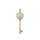 Image 1 of Gold pendant of a key heart with zirconia