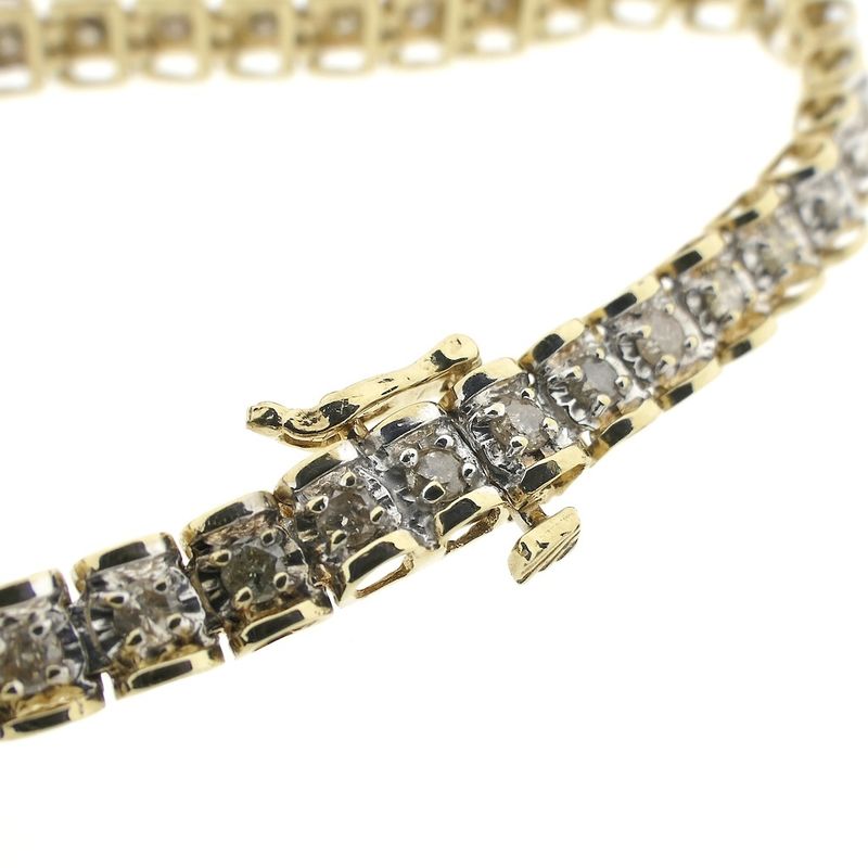 Image 3 of 10 crt. Tennis bracelet with diamond; 2.10 ct. | 18.5 cm