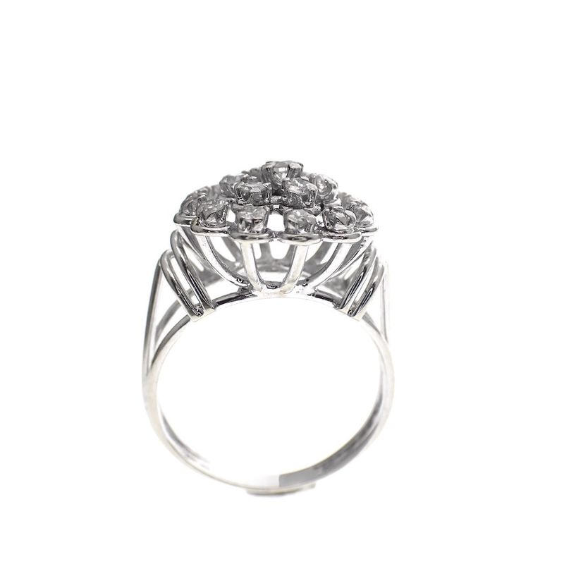 Image 1 of 18 carat white gold cocktail ring with 0.66 ct diamond.