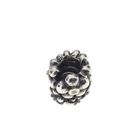 Image 1 of Pandora charm; Silver with gold; Golden Flower