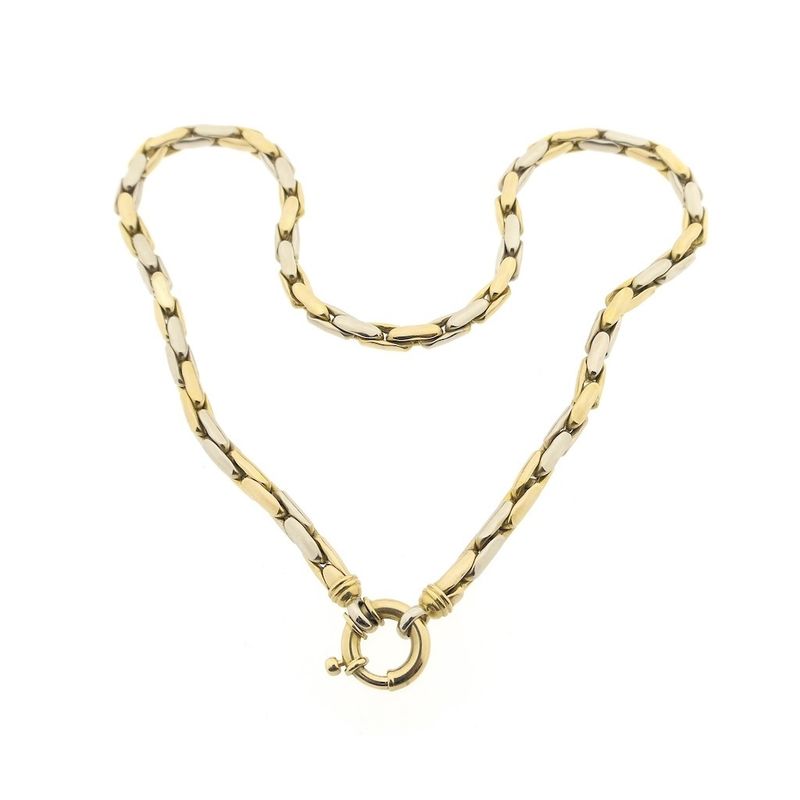 Image 5 of Two-tone gold cardan link necklace