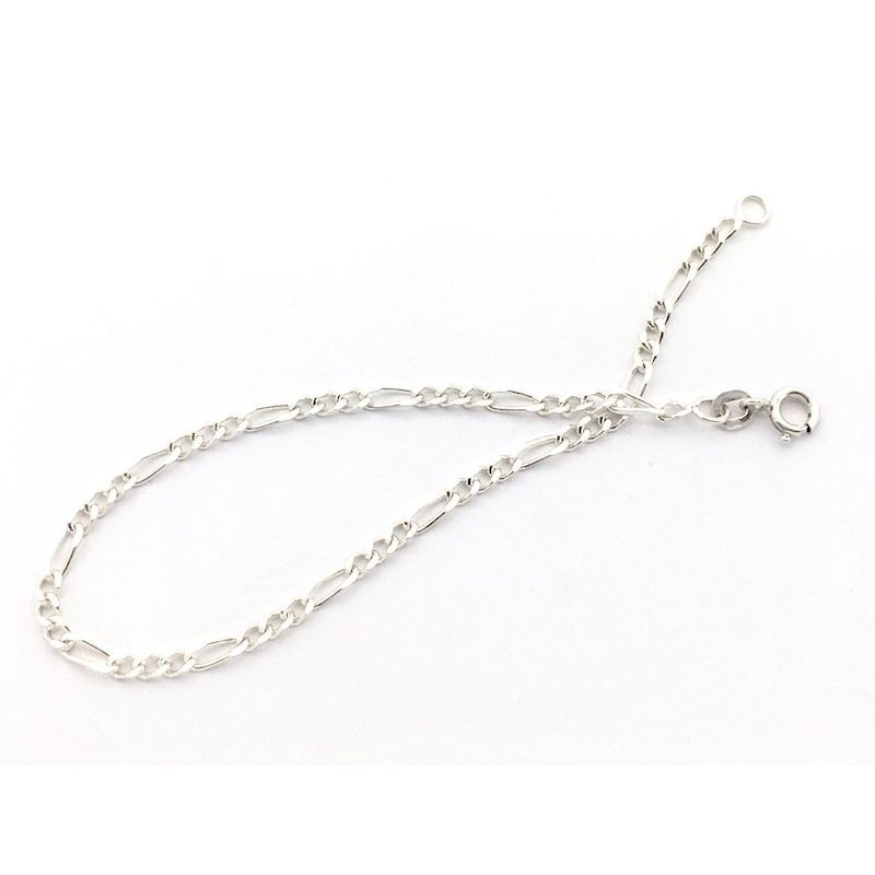Image 3 of Silver bracelet; Figaro link | 19 cm