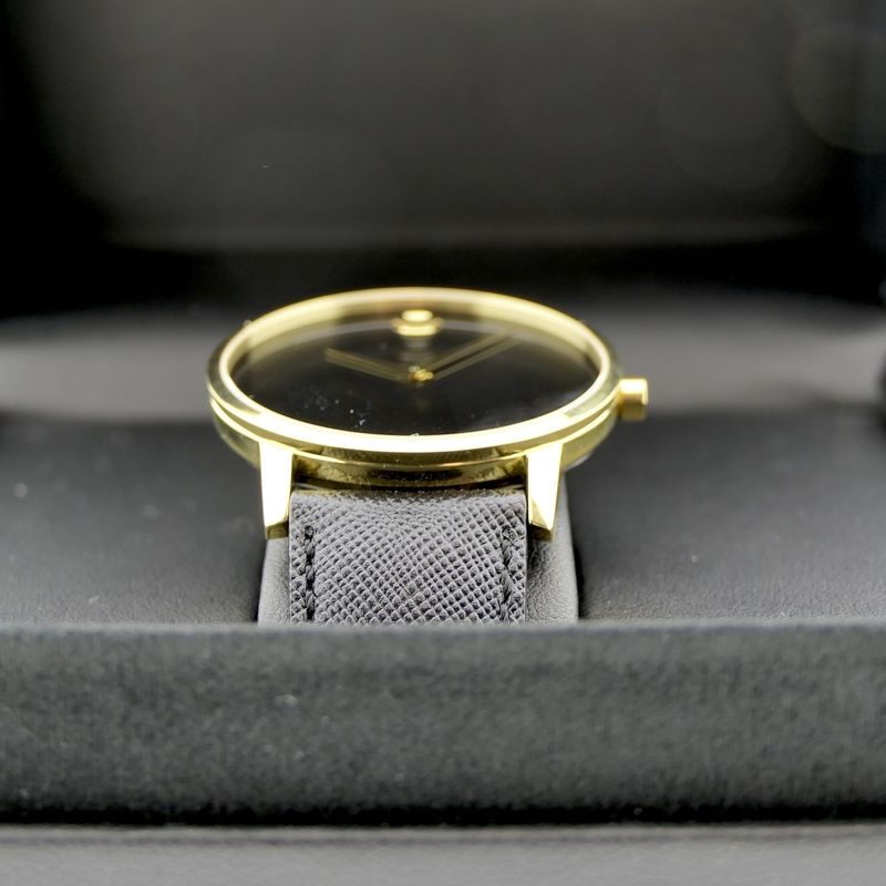 Image 15 of Movado Museum Classic; Gold-plated men's watch with black dial; 0607195