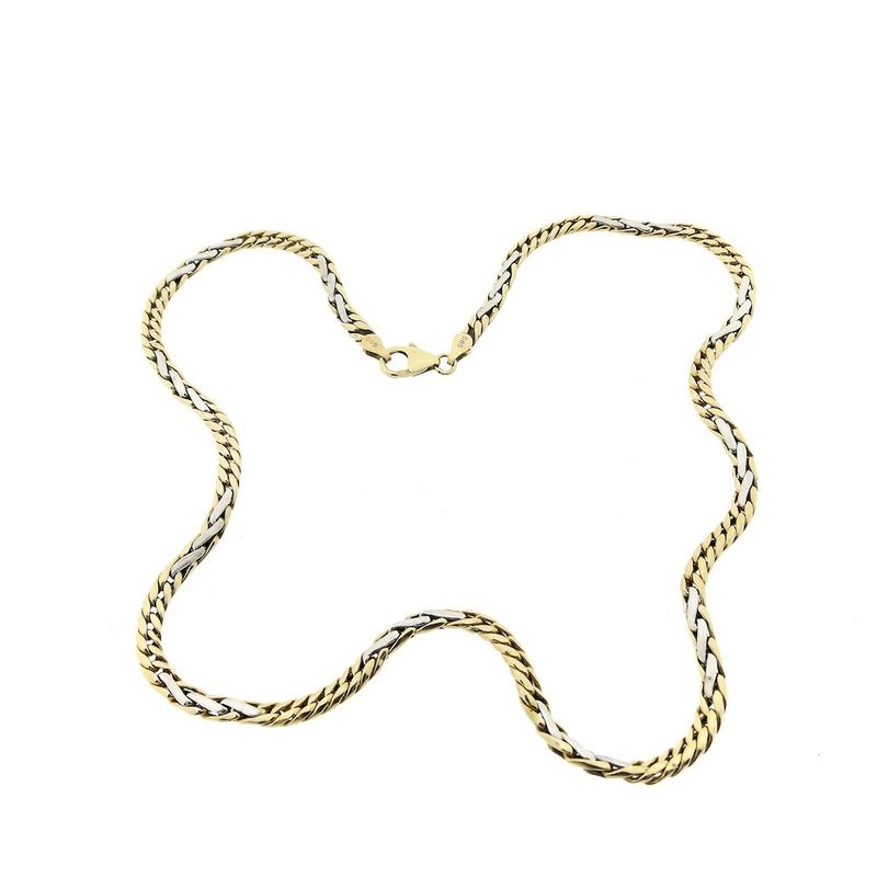 Image 3 of Two-tone gold gourmet link chain | 48 cm