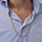 Image 10 of Exclusive gold anchor link necklace with traditional S-clasp in 24 kt.