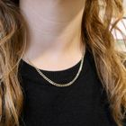 Image 9 of Gold flat gourmet link chain | 46.5 cm