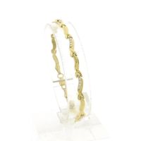 Gold link bracelet with zirconia | 17.5 cm