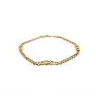Image 1 of 8K Two-tone gourmet link bracelet with diamond; 0.03 ct. | 21 cm