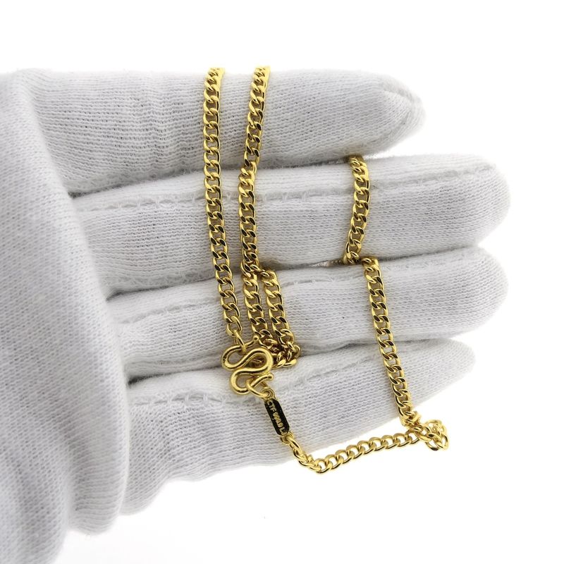 Image 5 of 24K Exclusive gold gourmet link chain with a traditional S-shaped clasp | 50 cm