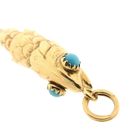 Afbeelding 7 van Gouden hanger van een vis met Turquoise