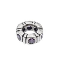 Pandora spacer; Silver; Purple Northern Light