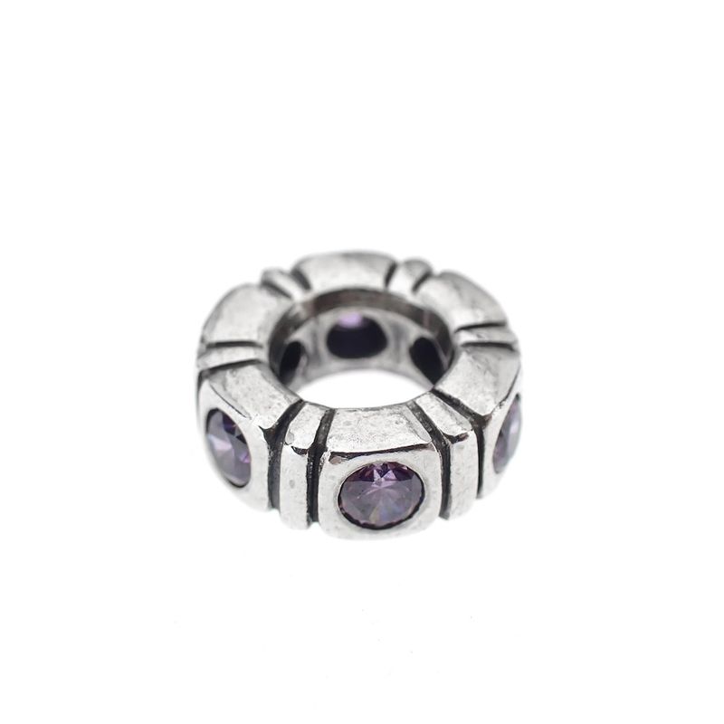 Image 1 of Pandora spacer; Silver; Purple Northern Light