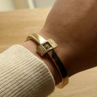 Image 9 of Gold slave bracelet with diamonds; Size S/M