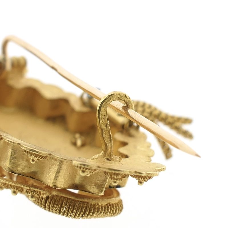 Image 6 of Gold brooch of a hat bell | Filigree technique