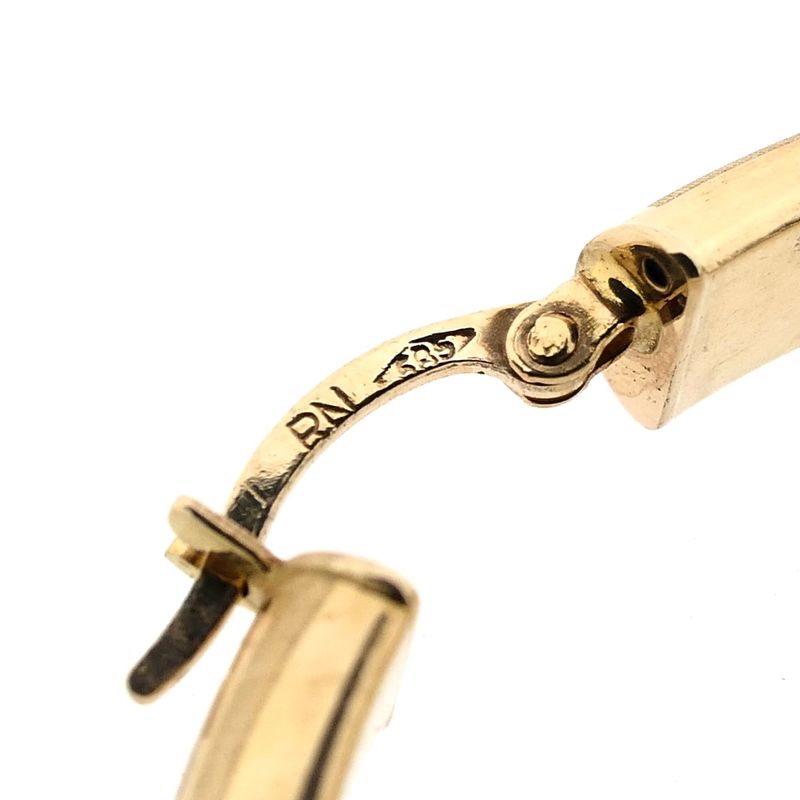 Image 5 of Gold Hoop Earrings with Meander Pattern Ø 47.6