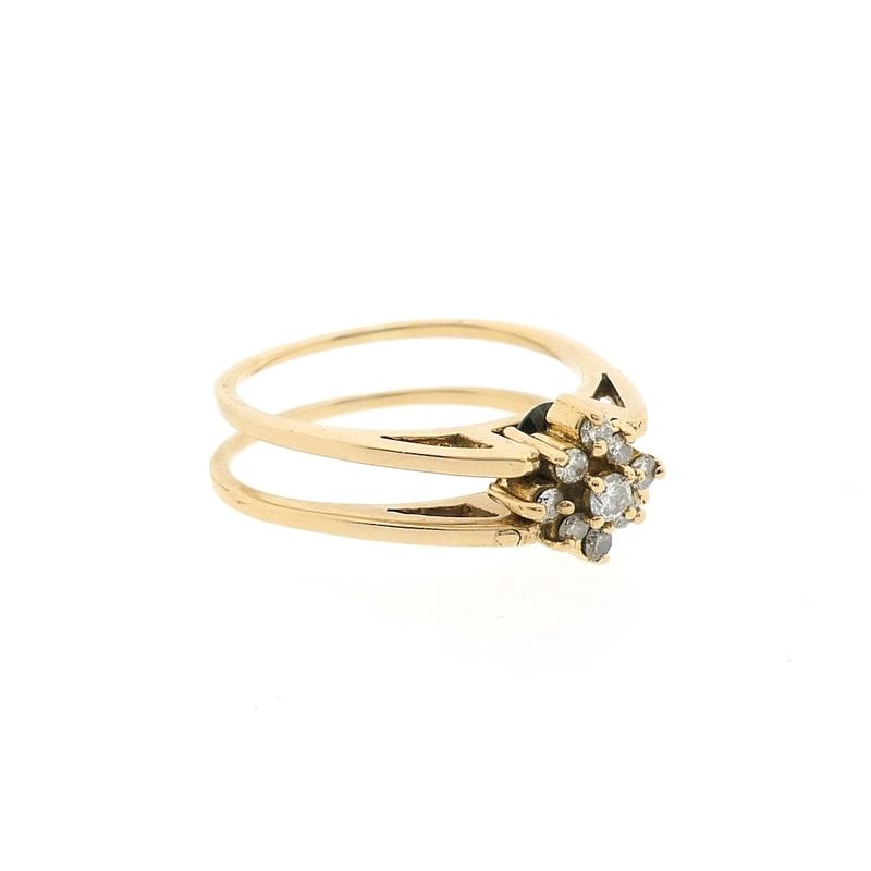 Image 8 of Gold reversible ring set with sapphire and diamond | 0.38 ct.