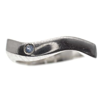 Image 2 of Silver ring with blue zirconia