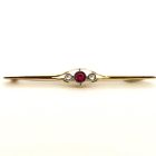Image 1 of Antique gold brooch with diamond and ruby