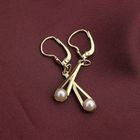 Image 2 of Gold earrings with pearl
