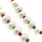 Image 5 of 9 carat pearl necklace with ruby, sapphire, and emerald | 46 cm