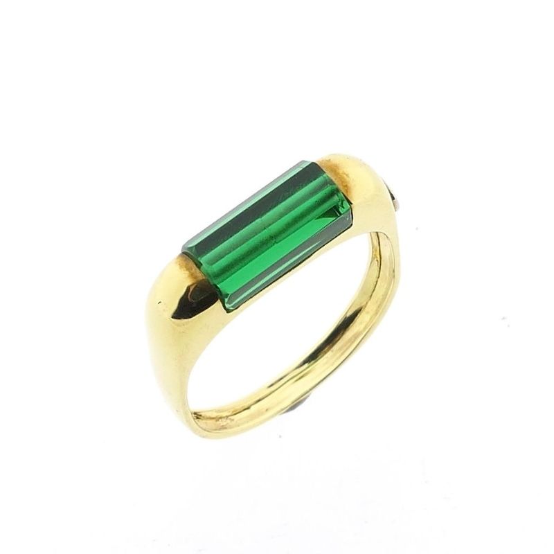 Image 1 of Gold ring with green tourmaline