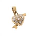Image 3 of Gold pendant of a heart with zirconia