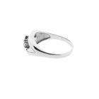 Image 7 of White gold ring with sapphire and diamond; 0.05 ct.