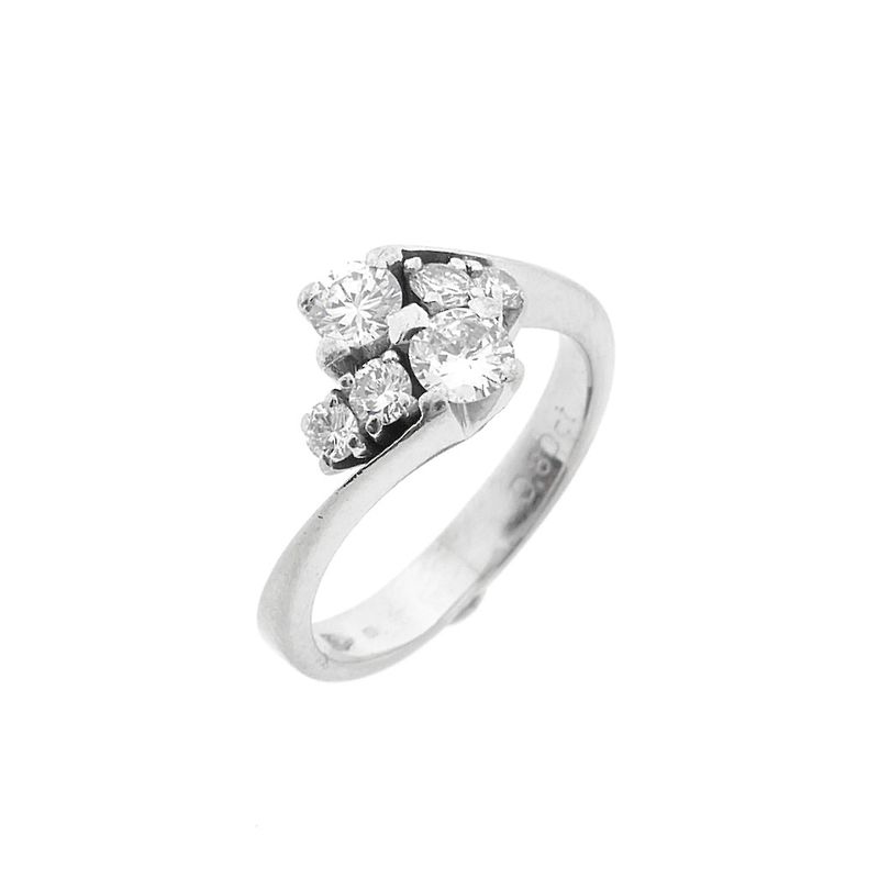 Image 3 of White gold ring with diamond 0.80 ct.