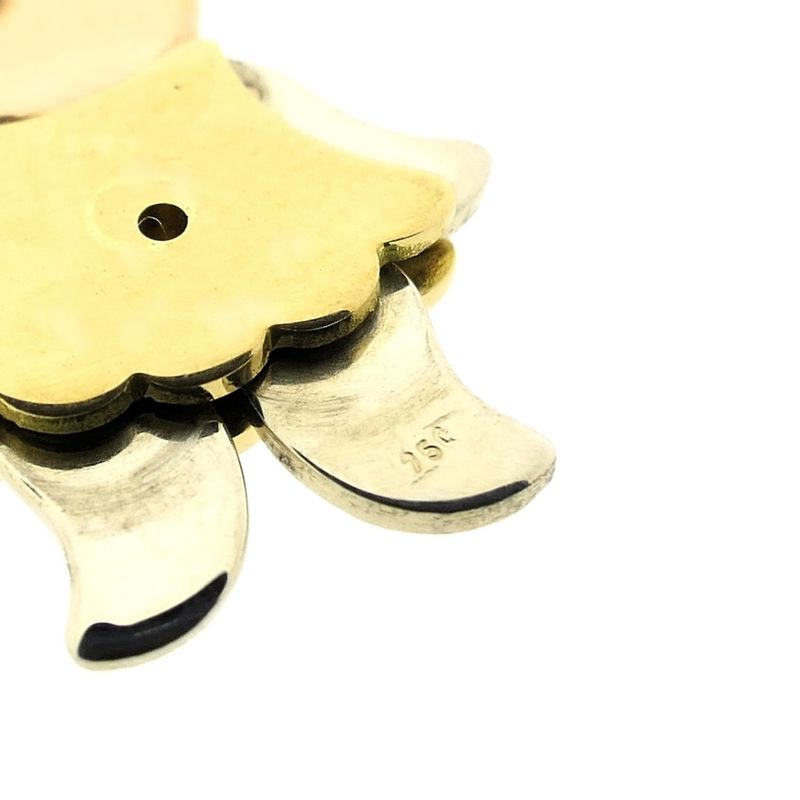 Image 3 of Tricolor gold pendant of a bear with diamond; 0.015 ct.