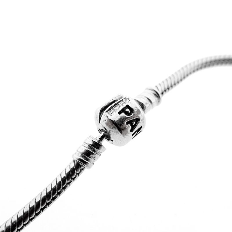 Image 3 of Pandora bracelet; Silver; Snake Chain | 19 cm
