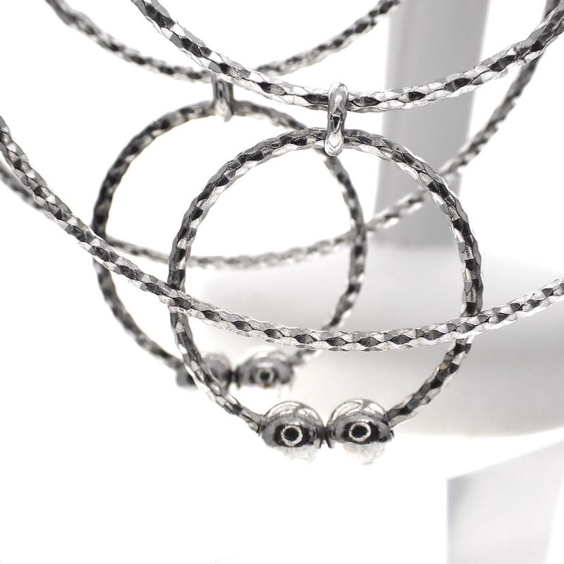 Image 3 of Silver earrings with rings | Ø 44 mm