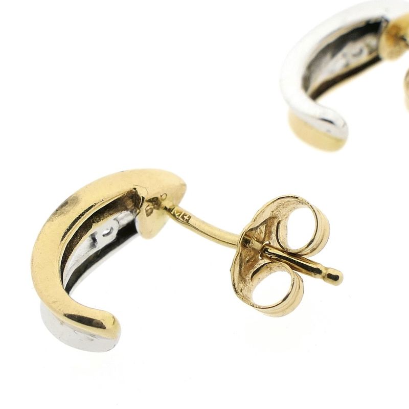 Image 6 of Bicolor gold stud earrings with zirconia