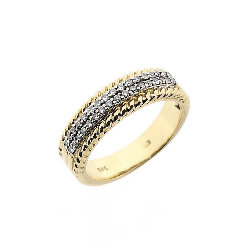Image 1 of Gold Ring with Diamond; 0.34 ct.; 14 Karat; Size 17.75