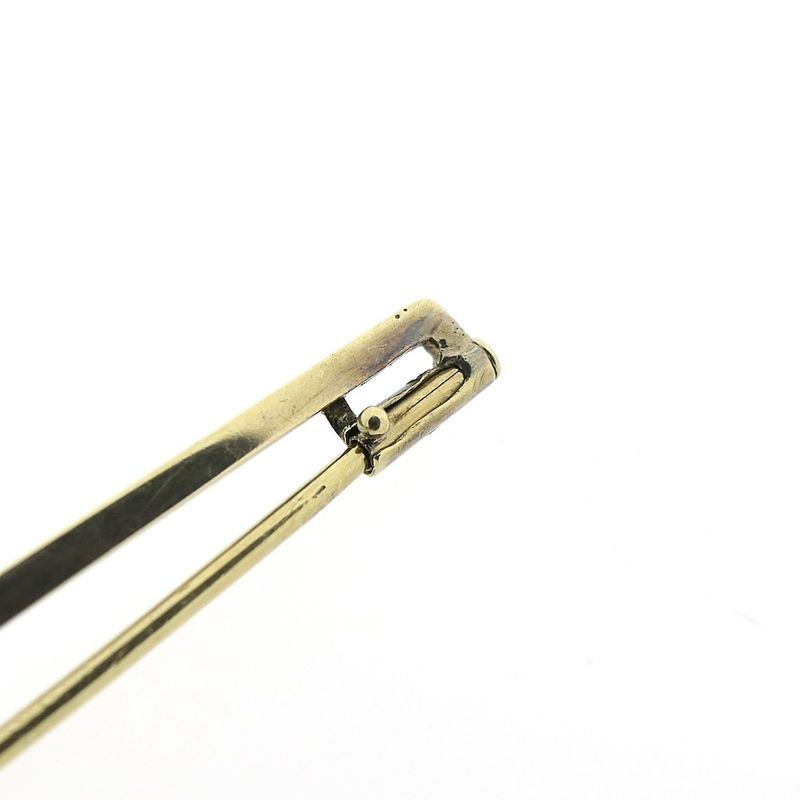 Image 8 of Vintage long gold brooch with opal and ruby