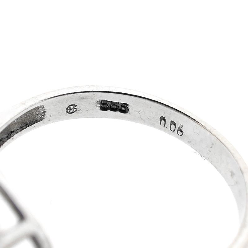 Image 9 of White gold ring with sapphire and diamond | 0.06 ct.