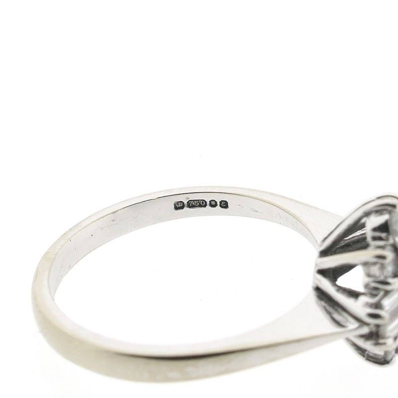 Image 5 of White gold cocktail ring with sapphire and diamond; 0.62 ct.