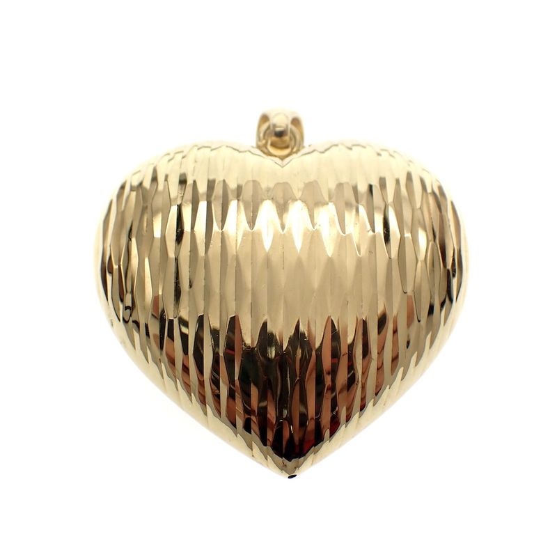 Image 1 of Silver pendant of a large gold-plated heart