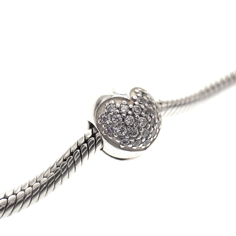 Image 2 of Pandora clip charm; Zirconia Heart