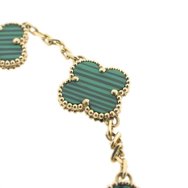 Image 4 of Gold four-leaf clover anchor link bracelet | 16.5 cm - 18.5 cm