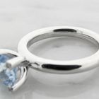 Image 5 of White gold 'Phlox' ring set with aquamarine and diamond; 0.04 ct. | Bron Jewelry