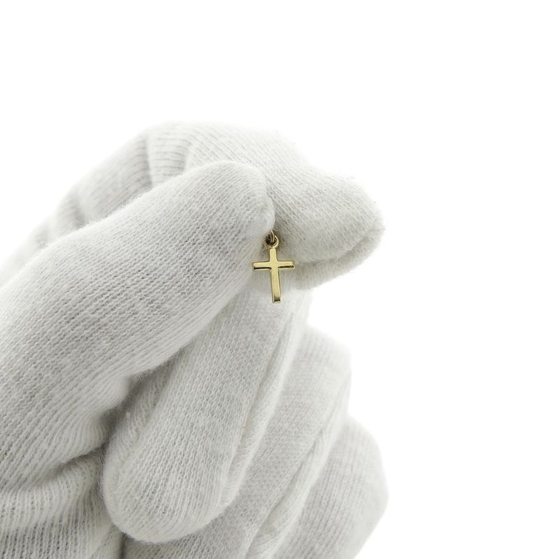Image 2 of Gold minimalist pendant of a cross