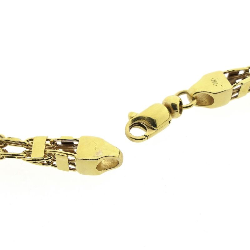 Image 7 of Long gold men's necklace with zirconia; Magnum chain