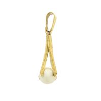 Gold solitaire pendant with pearl | Vintage