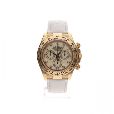 Afbeelding 1 van Rolex Daytona 116518 Mother of Pearl & Diamonds; 18ct. Gouden Heren Horloge (Full-Set 2010)