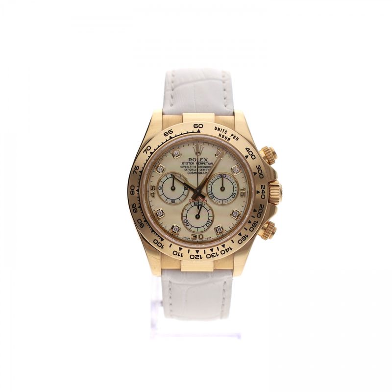Afbeelding 1 van Rolex Daytona 116518 Mother of Pearl & Diamonds; 18ct. Gouden Heren Horloge (Full-Set 2010)