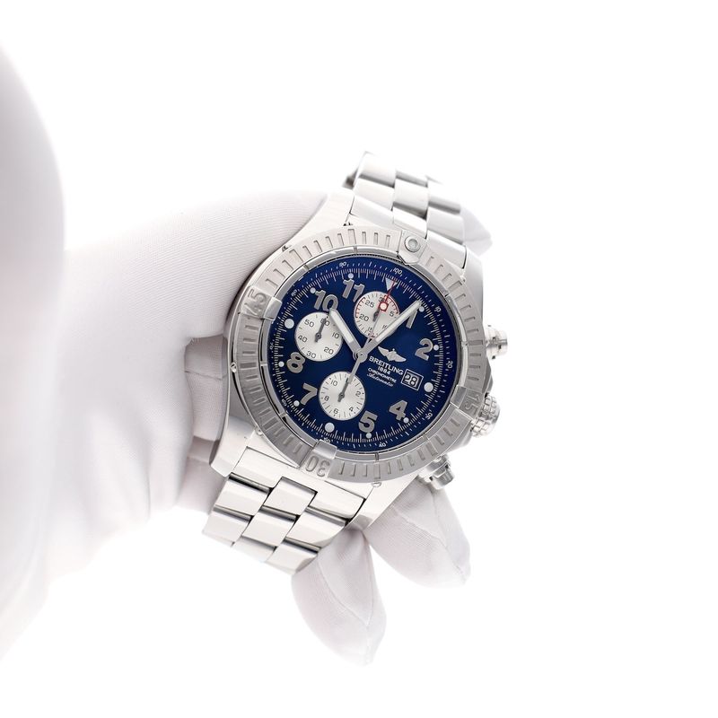 Image 6 of Breitling Super Avenger 'Blue' A13370; Chronograph men's watch